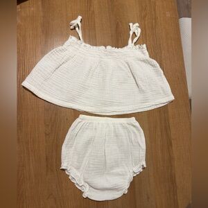 White Muslin Matching Set